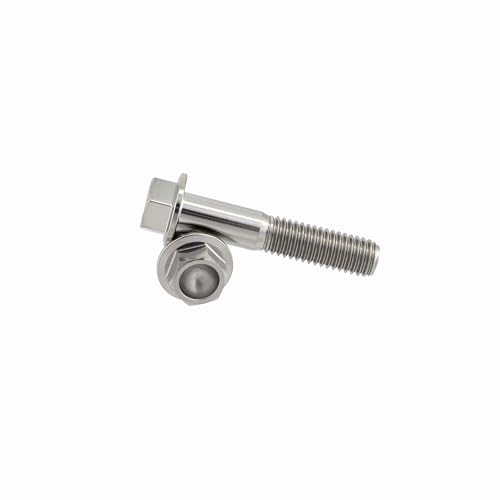 Image of RISON Titanium Flanged Hex Head Bolt M10x1.25x30mm 6AL4V Aerospace Grade 5 Original Titanium Bolts for Motorcycle Car Modification Pack of 5