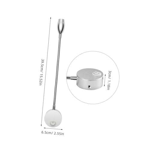 Lámpara de lectura LED flexible en plata cepillada de diseño moderno 2