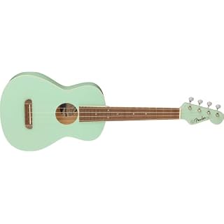 Fender Avalon Ténor Ukulélé Motif noyer Vert surf - Les Beatles, Paul McCartney, John Lennon, RIngo Starr, George Harrison Fender Avalon Ténor Ukulélé Motif noyer Vert surf – Image 3