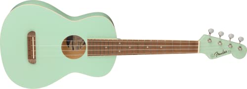 Fender Avalon Ténor Ukulélé Motif noyer Vert surf - Les Beatles, Paul McCartney, John Lennon, RIngo Starr, George Harrison Fender Avalon Ténor Ukulélé Motif noyer Vert surf – Image 4