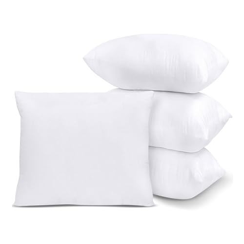 KINGNET Relleno cojin 45x45 cm hipoalergénicas para Funda Cojin Decoración y para Almohada de Cama (Pack 4 Unidades)