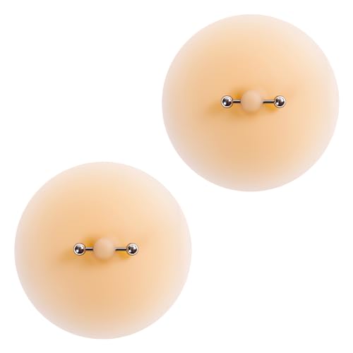 Tohhdov 2 Pcs Silicone Nipple Cover with Piercing, Reusable Fake Nipple Piercing for Backless...