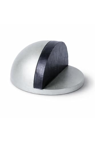 Yarımay Yapışkanlı Kapı Kolu Stoperi, Metal Kapı Tamponu, Koruyucu Kapı Durdurucu (1, Saten)