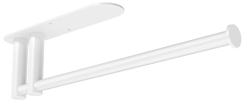 Image of Paper Towel Holder Under Cabinet, 13Inch Self-Adhesive or Wall Paper Towel Holder for Kitchen, Bathroom, RV, White