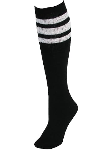 CTM Striped Top Ribbed Tube Socks (4 Pair Pack)3