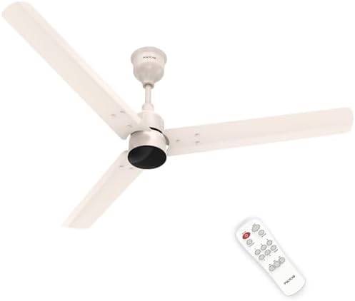 Polycab Wizzy Plus 1200mm 5-Star BLDC, Remote Ceiling fan for Living Room| 55% Energy Saving, 100% Copper, High Air Delivery, Free Installation | 3+1 yr Warranty【Beige Rosegold】