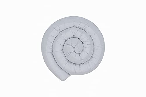 ULLENBOOM ® Baby Kuschelschlange 300 cm in Grau (Made in EU) - Kuschelschnecke in vielen Farben und Größen, Bezug: 100% ÖkoTex Baumwolle, Nackenrolle, Motiv: Waffelpique Cover