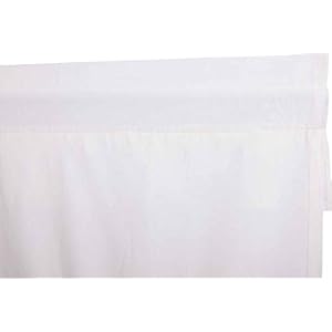VHC Brands Muslin Ruffled Bleached White Tier Set of 2 L36xW36