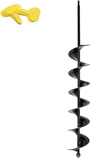 Garden Auger Drill Bit for Planting Φ80mm Length 600mm Planting Auger Bulb Planters Hole Digger Post Auger Bulbs Planter Garden Auger Spiral Drill Bit Heavy Duty Upgraded Solid Shaft Long Handle