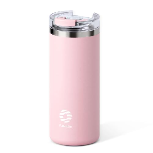 Fjbottle 20 Oz Insulated Coffee Tumbler, Stainless Steel Mug With Straw Lid