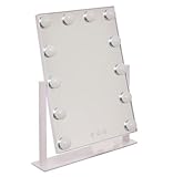 Miroir PEGANE Miroir pivotant avec éclairage LED écran Tactile Coloris Blanc - Longueur 35 x Profondeur 7 x Hauteur 43 cm