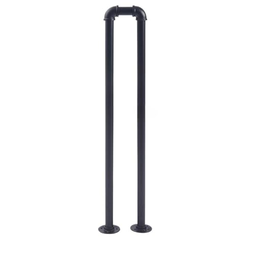 階段用手すり ヴィンテージマット仕上げのサポートレール Tufduzo ブラック インダストリアルアイアンワーク 屋外/屋内兼用 U字型 置くだけ簡単設置 滑り止め付き 玄関階段用 立ち上がり補助 高齢者妊婦安心 ステンレス製 防錆仕様 (95*20*3.