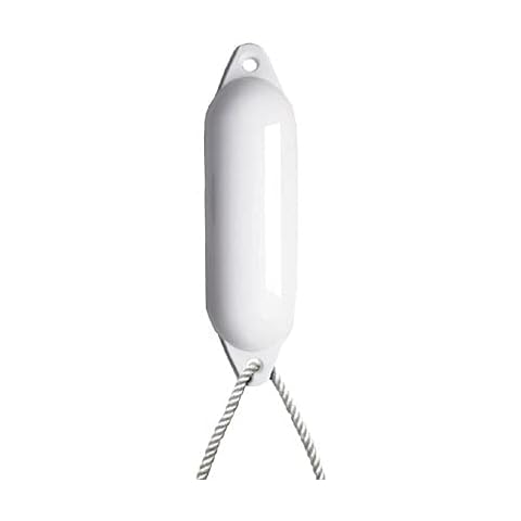 Majoni Mini White Boat Fender Size 0 Inflated 9 x 30cm With Free Rope Cover