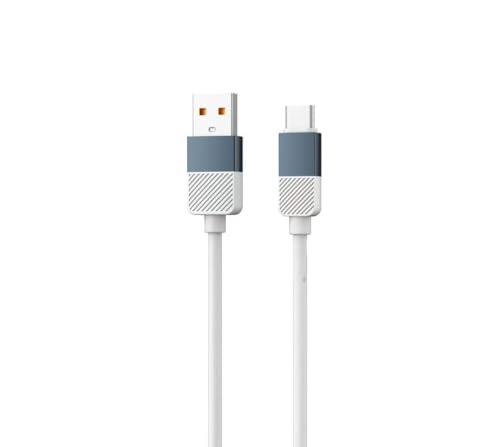 Image of USB to Type C Silicone Cable | 60W Fast Charging & Sync | Soft Anti-Tangle Design | Universal Compatibility | Smartphones & Tablets | Blue