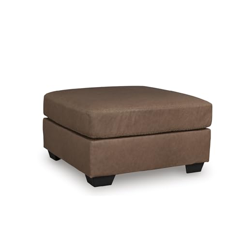Image of Signature Design by Ashley Walker Point Contemporary Faux Leather Oversized Accent Ottoman, Light Brown