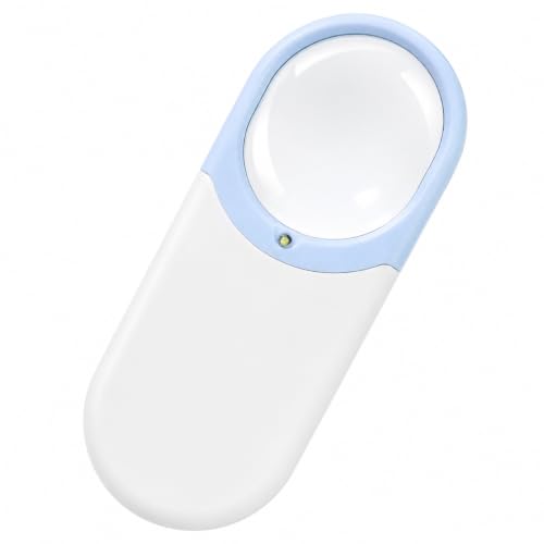 Image of FreshDcart 8X Handheld Magnifying Glass with LED Light | Large Illuminated Lighted Magnifier | Reading Glass for Books Newspapers Maps | Magnifying Glass for Kids and Seniors