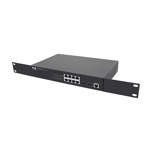 Image of Eaton Tripp Lite Series 8‑Port Gigabit Managed PoE+ Switch with 2 SFP Ports, Easy Smart Web‑Managed Layer 2 Ethernet Splitter, 140W, 1 Gbps, 1U Rack Mount or Desktop, 3‑Year Warranty (NGS8C2POE-1)