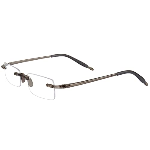 Visualites 8 Smoke 2.50 Power Lightweight Rimless Readers For Men and Women