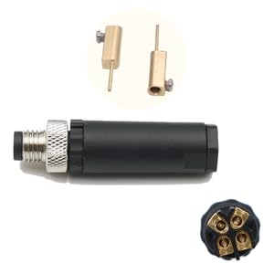 2Pcs M8 3 Pin Male Circular Connector, Field Assembly Wireable Sensor Straight Type A Code Adapter IP67 Waterproof Industrial Circular Connector 60V 4A AC/DC Unshiled