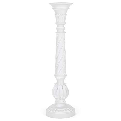 Drew Derose Farmhouse Distressed Grey 24 inch Wood Pillar Candle Stick Holder
