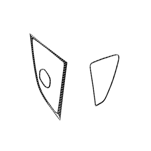 3 Pc/set Real Carbon Fiber Car Interior Accessories Speaker Cover Trim Compatible With Chevrolet Corvette C7 2014-2019 Black