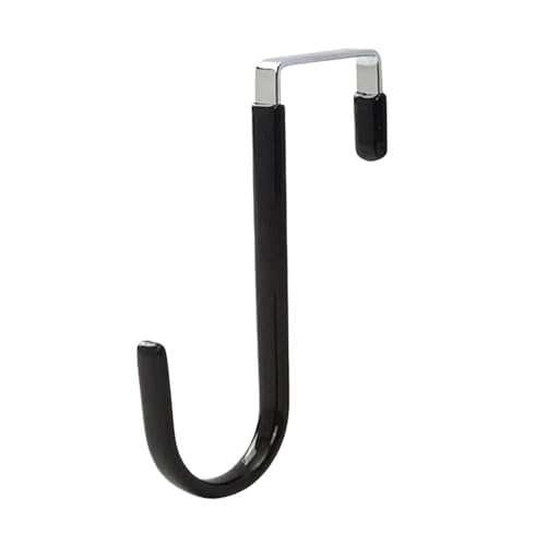 BARRINS Over The Door Hooks Towel Coats Hangers Nonstick Non-Punching Over The Door Hooks Rubber Prevent Scratches Hanging Organizer Clothes Storage Holder(Black)