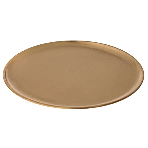 Holyart Assiette Porte-Bougie diamètre 21 cm Laiton doré satiné