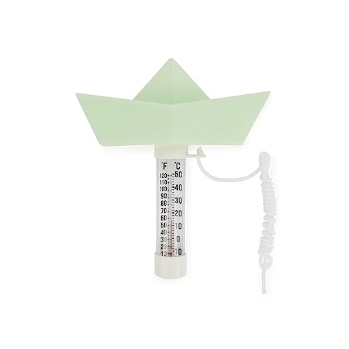 balvi Pool-Thermometer Paper Boat Farbe Türkis Schwimmendes Origami-Boot Kunststoff 15 x 16 cm