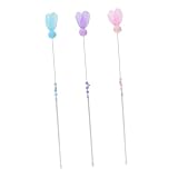 Toyvian 3 Stück 3 teiliges interaktives Katzenspielzeug mit Federbällen Leichte Katzenangel Stäbe...