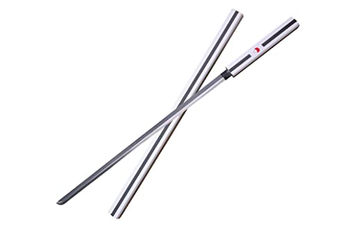 40” Japanese Anime Grass Cutter Sword Katana Cosplay Costume Steel Metal Blade Ninja Weapon (White)