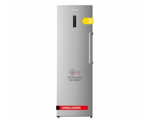 Corbero - Congélateur vertical 274L | CCVH18524NFX | No Frost | Inverter | Affichage de porte | Lumière LED | Crisper XXL et amovible | Pizza Box | Poignée Easy Open...