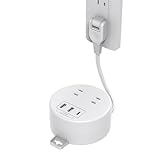 Mscienエムサイン 巻き取り式 延長コード 1m 短い コンセント ローリングタップ 伸縮 丸型 電源タップ 回転式 usb コンセント 2個AC口 1個type-C 2個type-Aポート たこあし 分岐 円形 出張旅行 便利 おしゃれ スイングプラグ