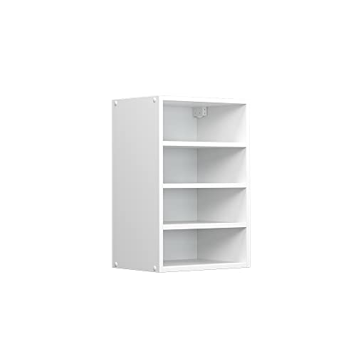 Vicco Hängeschrank R-Line, Wandhängeschrank, Weiß/Weiß, 40 cm mit offenen Regalen