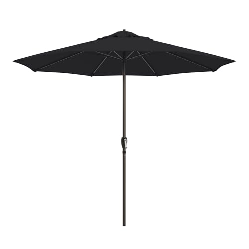 Image of California Umbrella 8-Year Protection 9 Ft Outdoor Patio Umbrella, Solstice Fade-Resistant Fabric, Auto-Tilt, Heavy Duty Aluminum Frame, 8 Reinforced Ribs for Pool or Deck, Bronze Pole