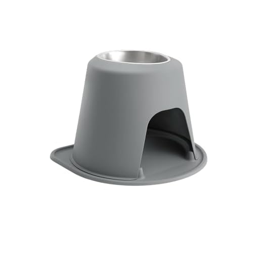 WeatherTech Single High Pet Feeding System - Raised Dog / Cat Bowl - 14" High Stand Dark Grey (SH9614DGDG)