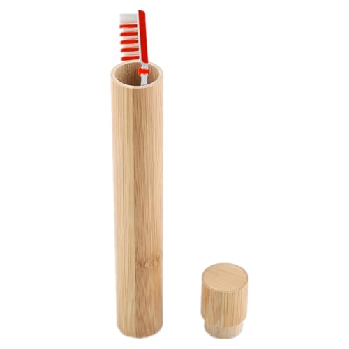 Nikou Portaspazzolino Da Denti In Bambù, Portaspazzolino Porta Spazzolino Da Viaggio Ecologico Porta Spazzolino Portatile