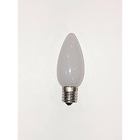 25 Pack C9 LED Replacement Christmas Light Bulbs Opaque LED Light Bulbs Commercial Grade E17 Intermediate Base Dimmable SMD LEDs UL Listed for Indoor and Outdoor Use (White) Cover