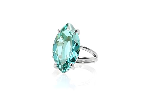 Bague cocktail statement en argent 925 haute joaillerie tourmaline