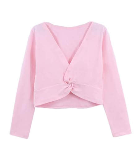 Kids Girls Long Sleeve Cardigan Shrug Front Knot Wrap Top Dance Dress Cover Up