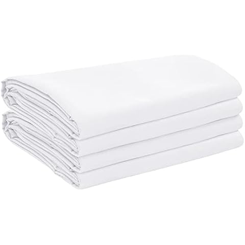 Oakias Queen Flat Sheets White – Pack of 2 Top Sheets for Bed – Soft Brushed Microfiber Fabric – Shrinkage & Fade Resistant – Ideal for Hotels and Hospitals – Machine Washable Cover