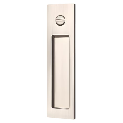 Manija de Puerta Corredera Empotrada con Cerradura y Llave, 6.3 Pulgadas, Hardware de Puerta Corrediza de Aleación de Zinc Cepillada para Baño y Uso Interior miniatura 1