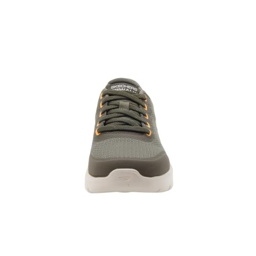 Skechers Homme GO Walk Flex NETRO Baskets, Brown Textile/Trim, 48 EU