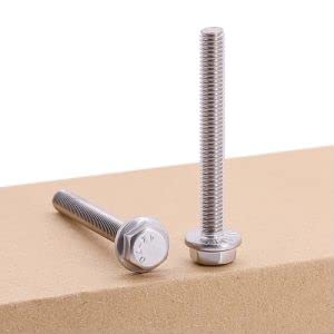 Image of M8-1.25 x 50mm (8 pcs) Flanged Hex Bolts, 304 Stainless Steel 18 /8, Large Washer Head Automotive Screws for Car Parts & Machinery Replacement