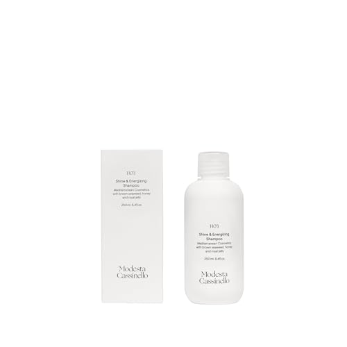 Modesta Cassinello - H03 Champú Brillo y Vitalidad - Sin Sulfatos ni Siliconas - Con Algas Pardas, Miel y Aceite de Oliva - Champu para Cabellos Apagados, Sensibles o Coloreados (250 ml)