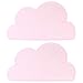 Lot de 2 Set de Table en Silicone pour Enfants, Alimentaire en Forme de Nuage Antidérapant Table Pliable Plateau Alimentaire Résistant À la Chaleur Vaisselle Napperon Plaque (Rose)