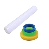 PME Teigrolle mit Abstandsringen für gleichmäßige Stärke | Ideal für Fondant Rollfondant Marzipan Keksteig & Blätterteig | Antihaft-Teigroller (15 cm) mit 3 Abstandsringen (2mm, 4mm & 7mm)