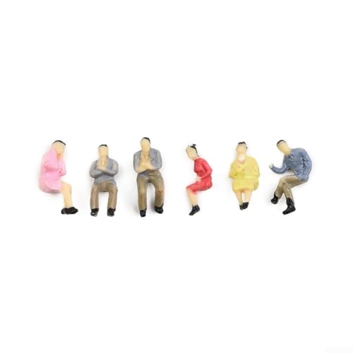 CookiBlend Lot de 60 figurines de personnes assises à l'échelle HO pour modélisme ferroviaire d'architecture, 1:87 de passagers assis en plastique pour les cafés miniatures – vue 3