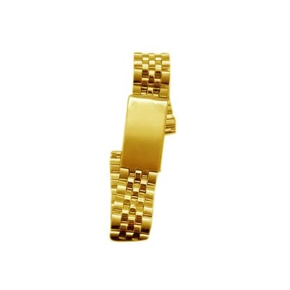 Image of LUBA Jubilee Watch Strap, Stainless Steel Bracelet, Double Lock Buckle, Screw Link Design (Gold, 20MM)
