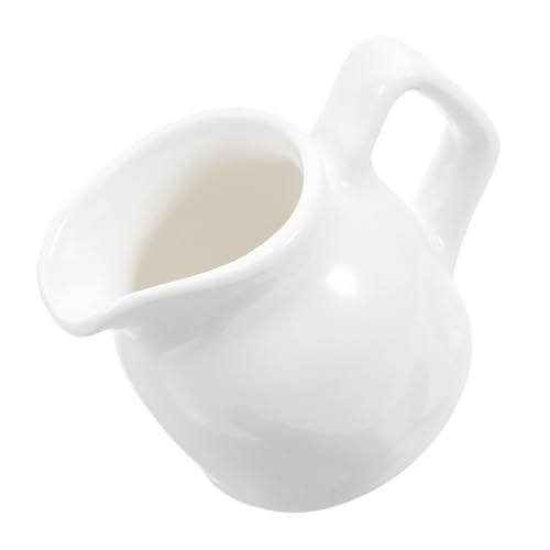 Ceramic Sauce Cup with Handle Milk Frothing Pitcher for Sauces Condiments and Coffee Versatile Kitchen Container for Professional Use