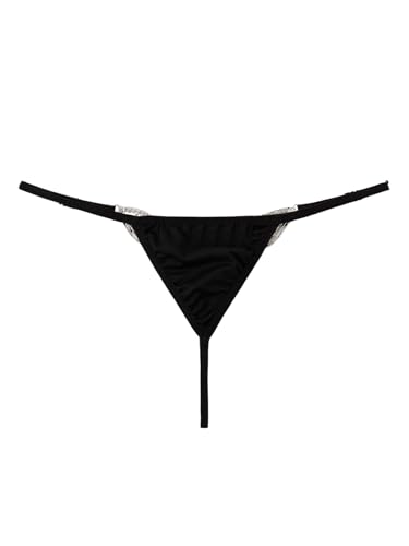Image of RoseSeek Women's Sparkling Butterfly Chain Underwear Low Rise Cheeky G String Panty